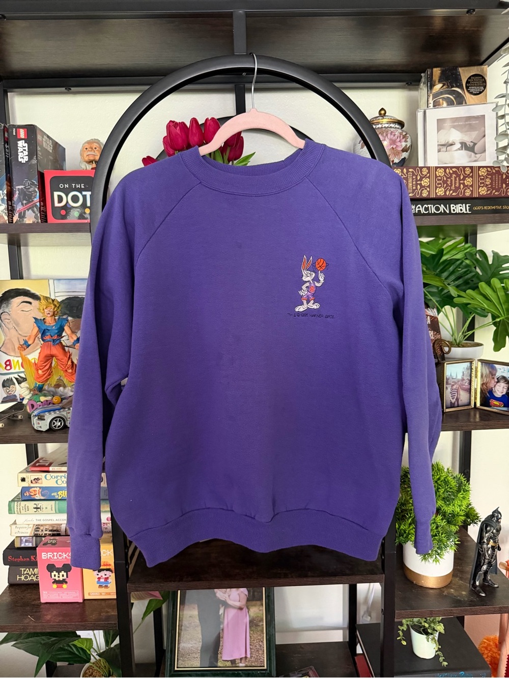 Hanes Purple Activewear Crewneck Sweatshirt